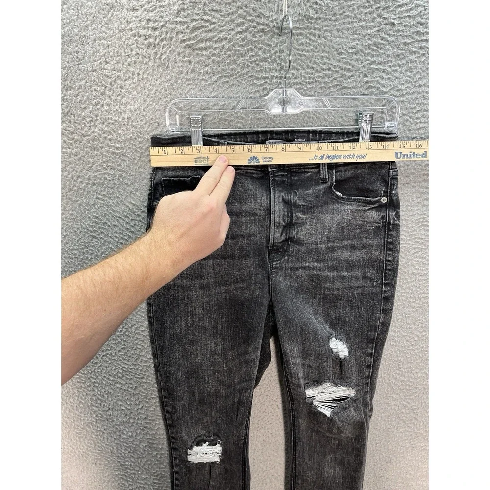 Old Navy Jeans Womens 10 Black Rock Star Super Skinny High Rise‎ Denim Preppy